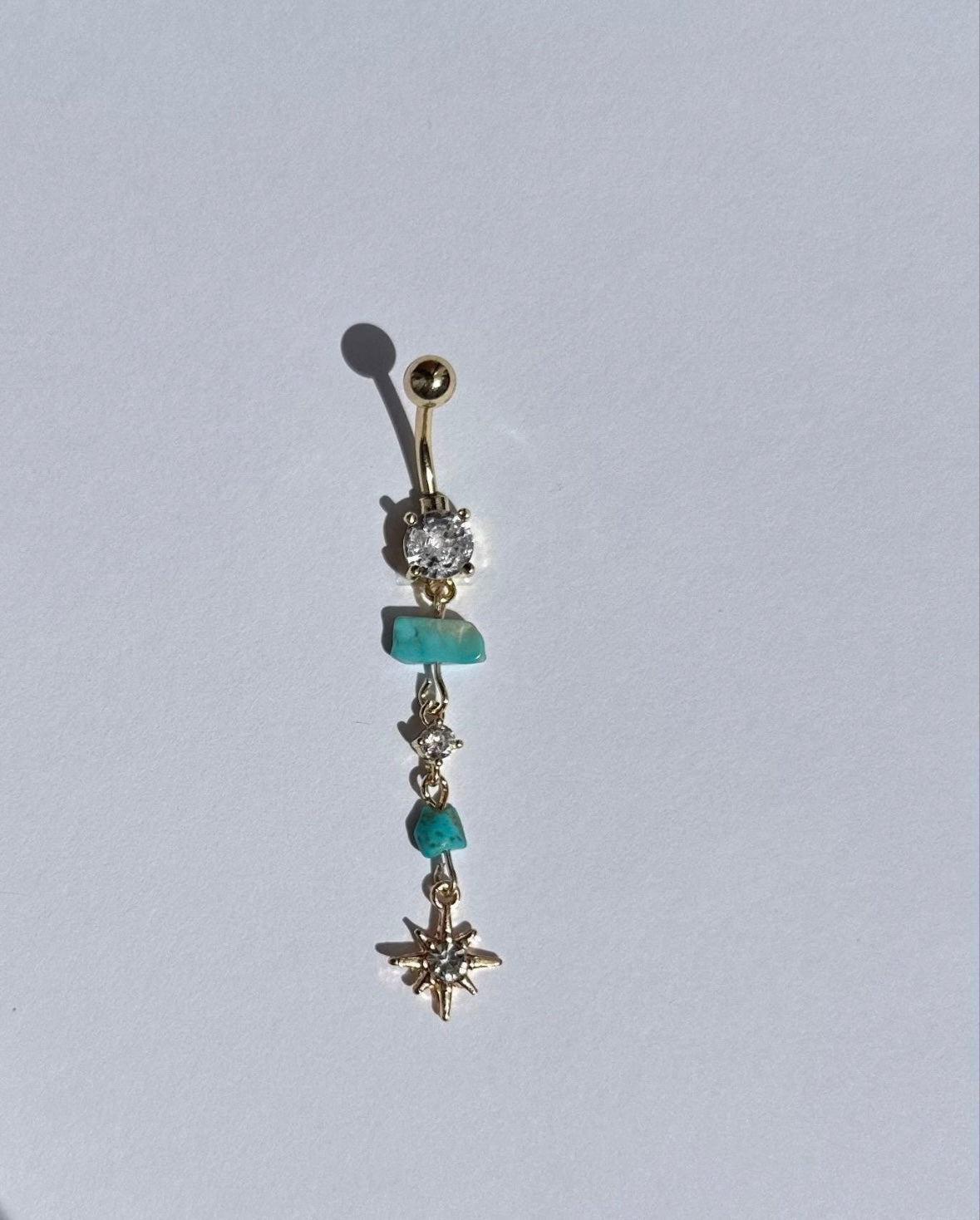 Blue turquoise belly ring