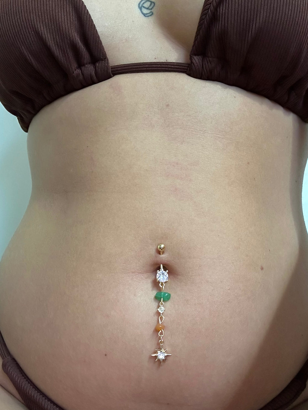 Mix stone belly ring