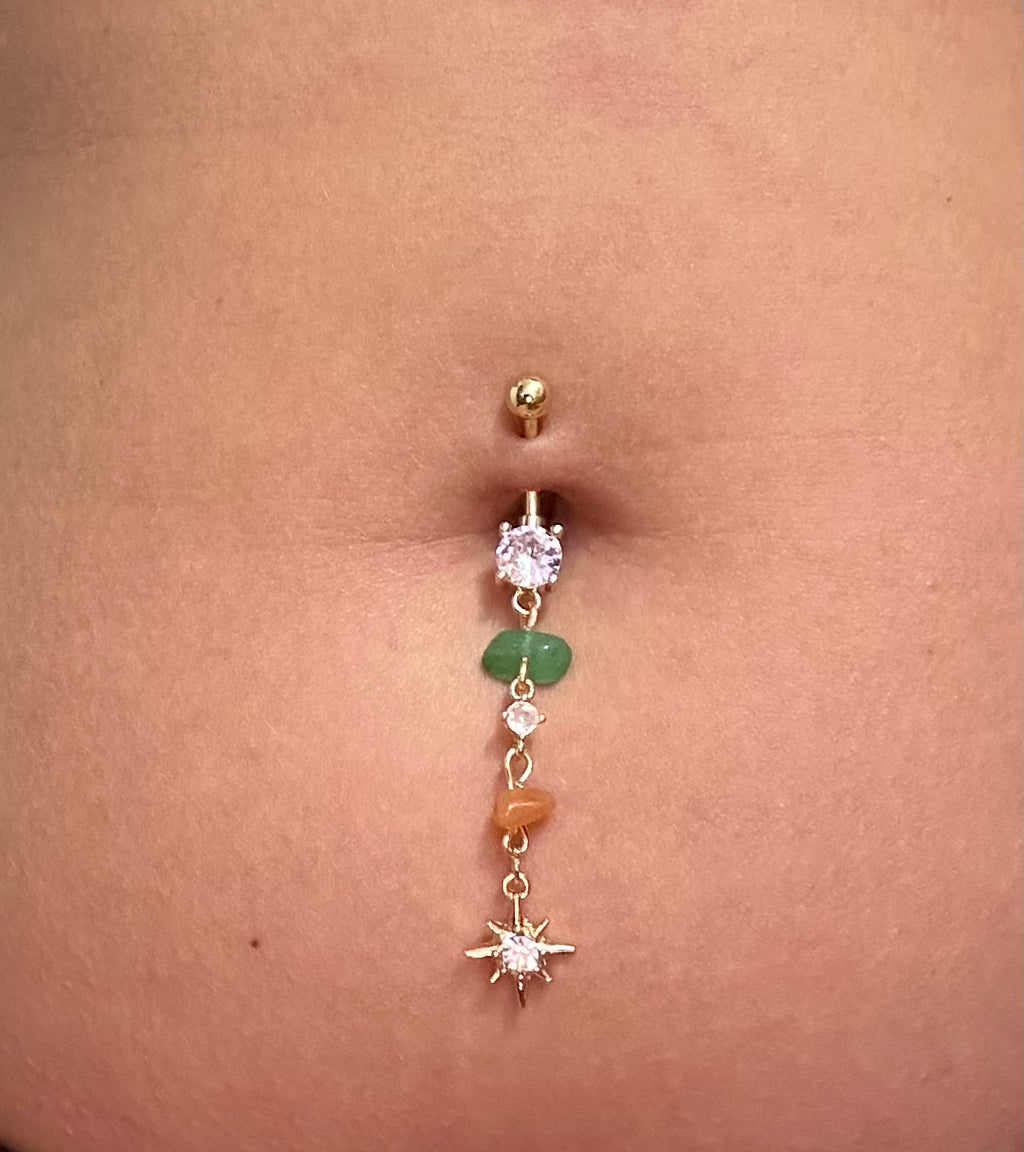 Mix stone belly ring