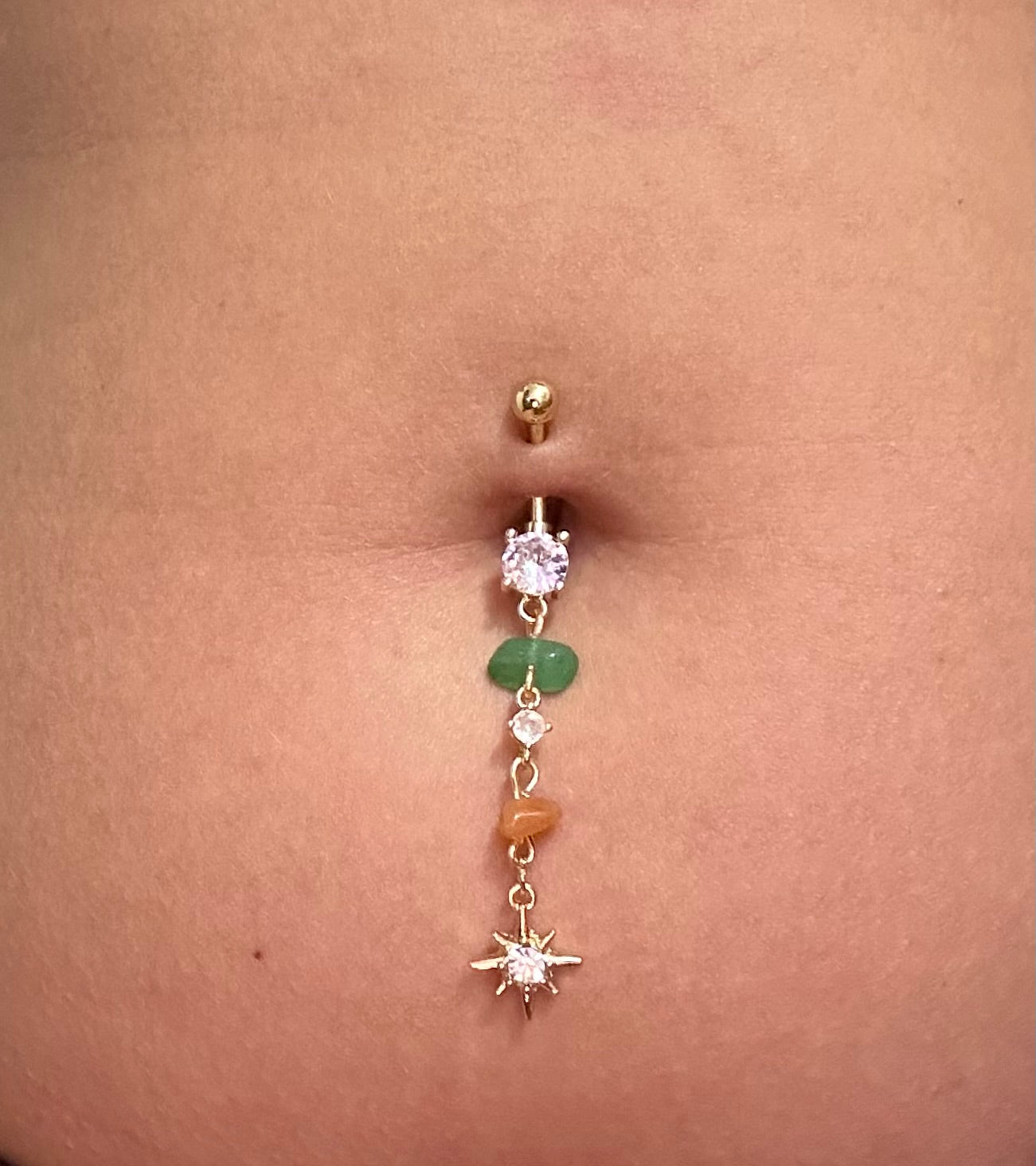Mix stone belly ring