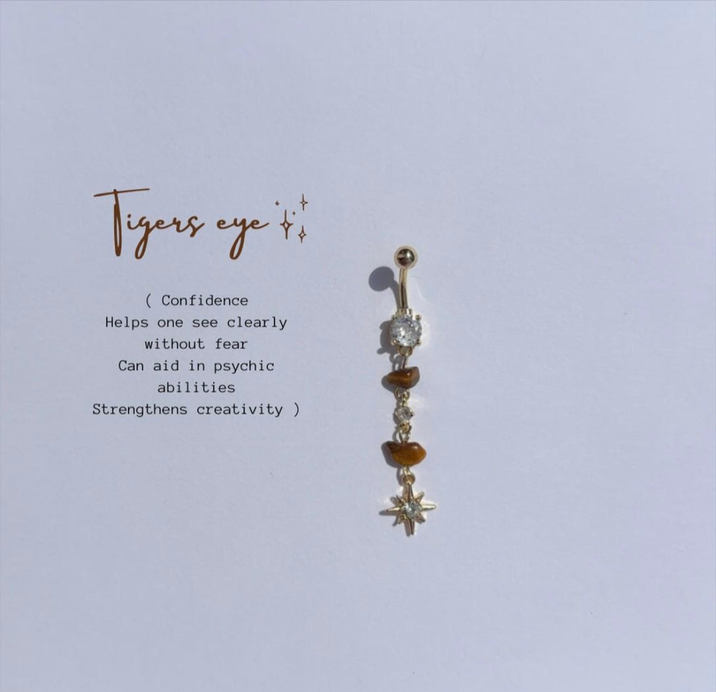 Tigers eye belly ring