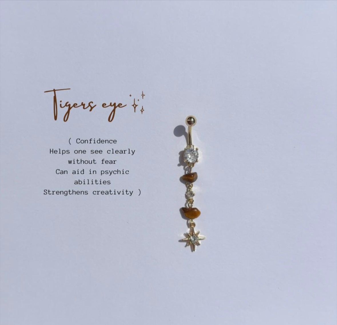 Tigers eye belly ring
