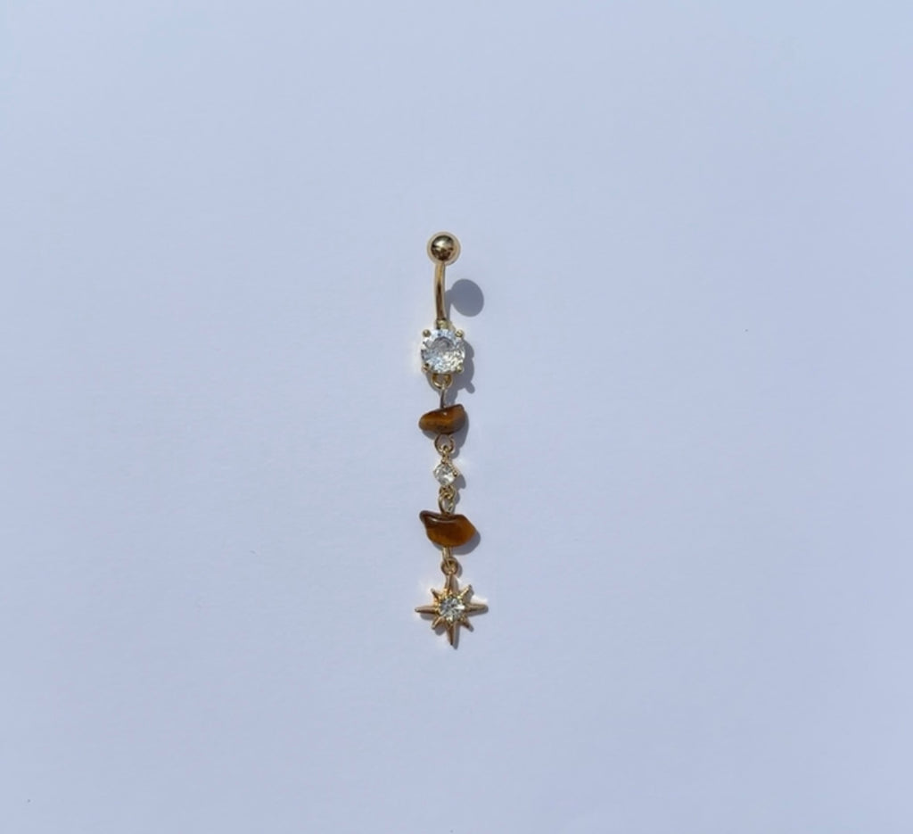 Tigers eye belly ring