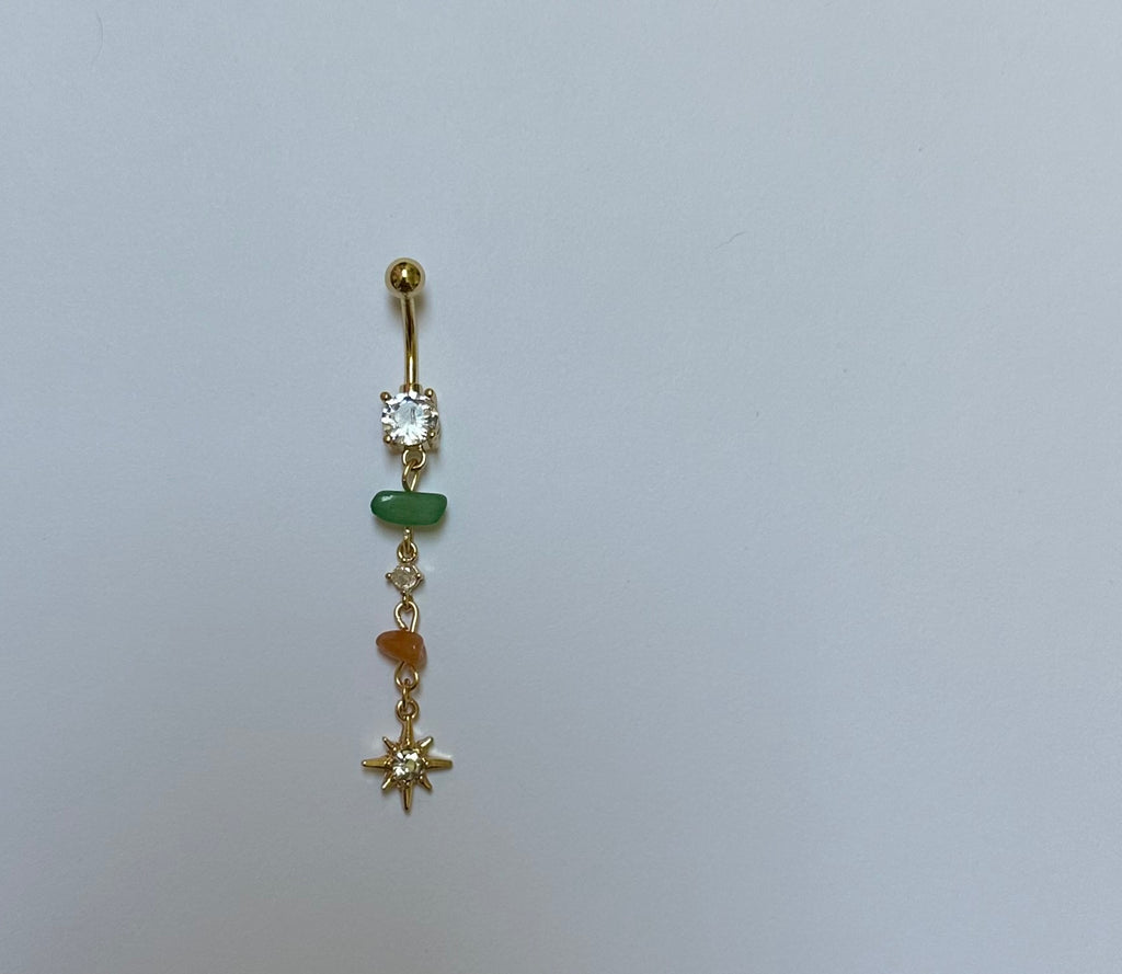 Mix stone belly ring