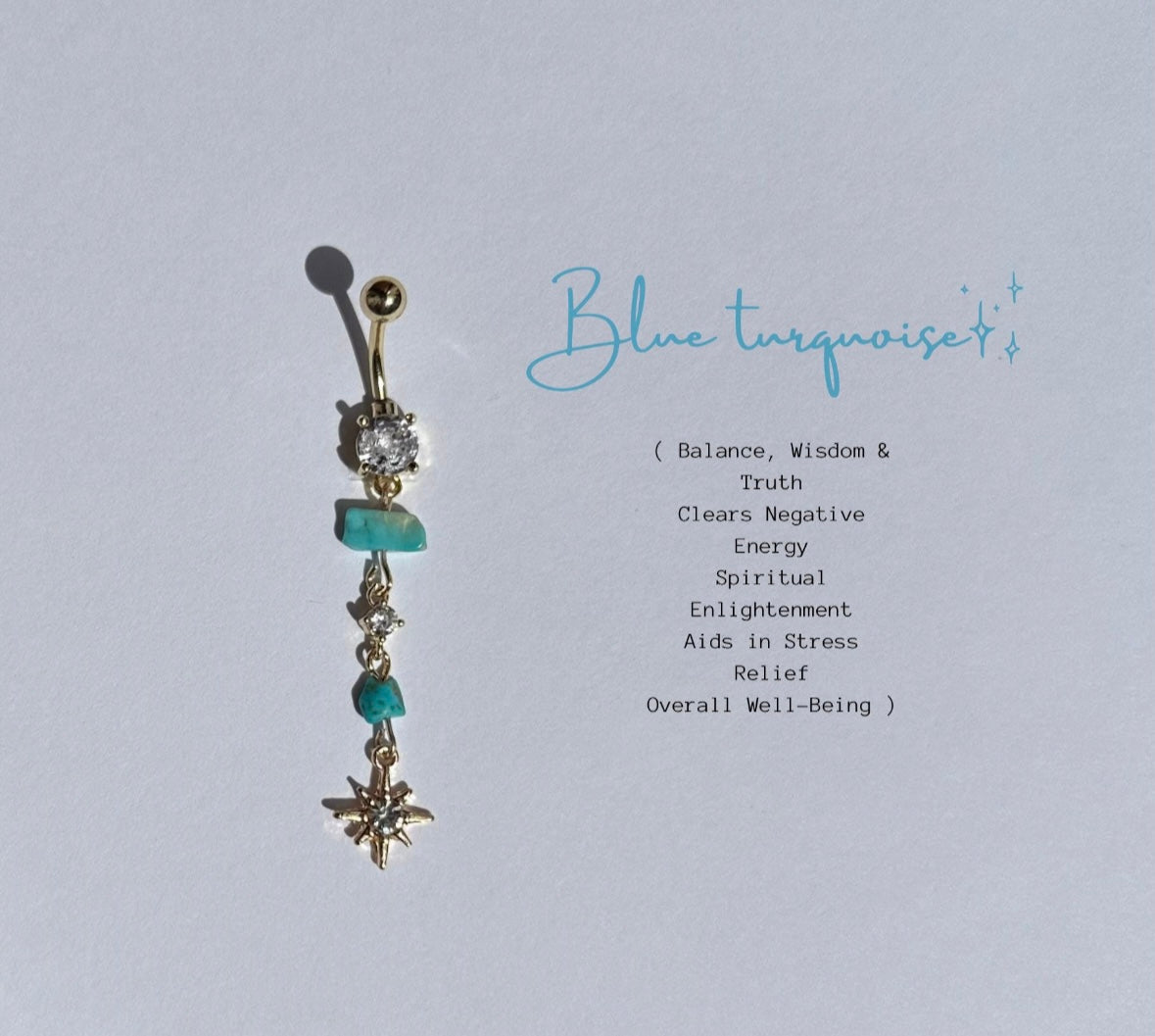 Blue turquoise belly ring